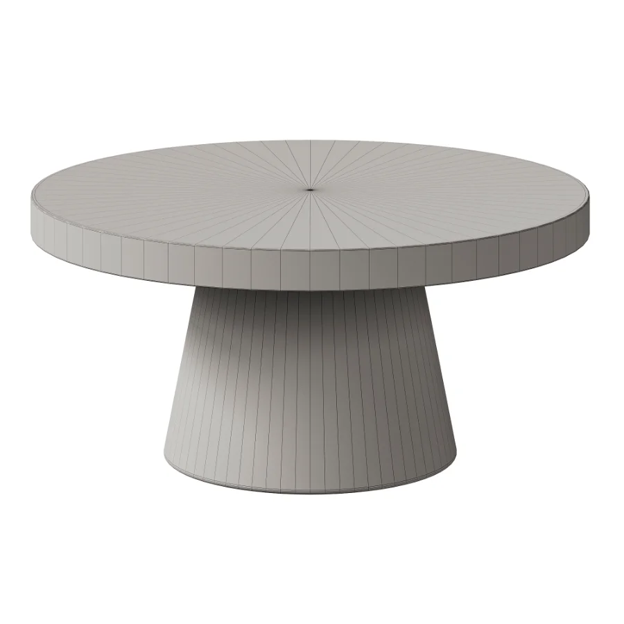 Pisa Pedestal Travertine look Coffee Table – Indoor & Outdoor Table - Image 4