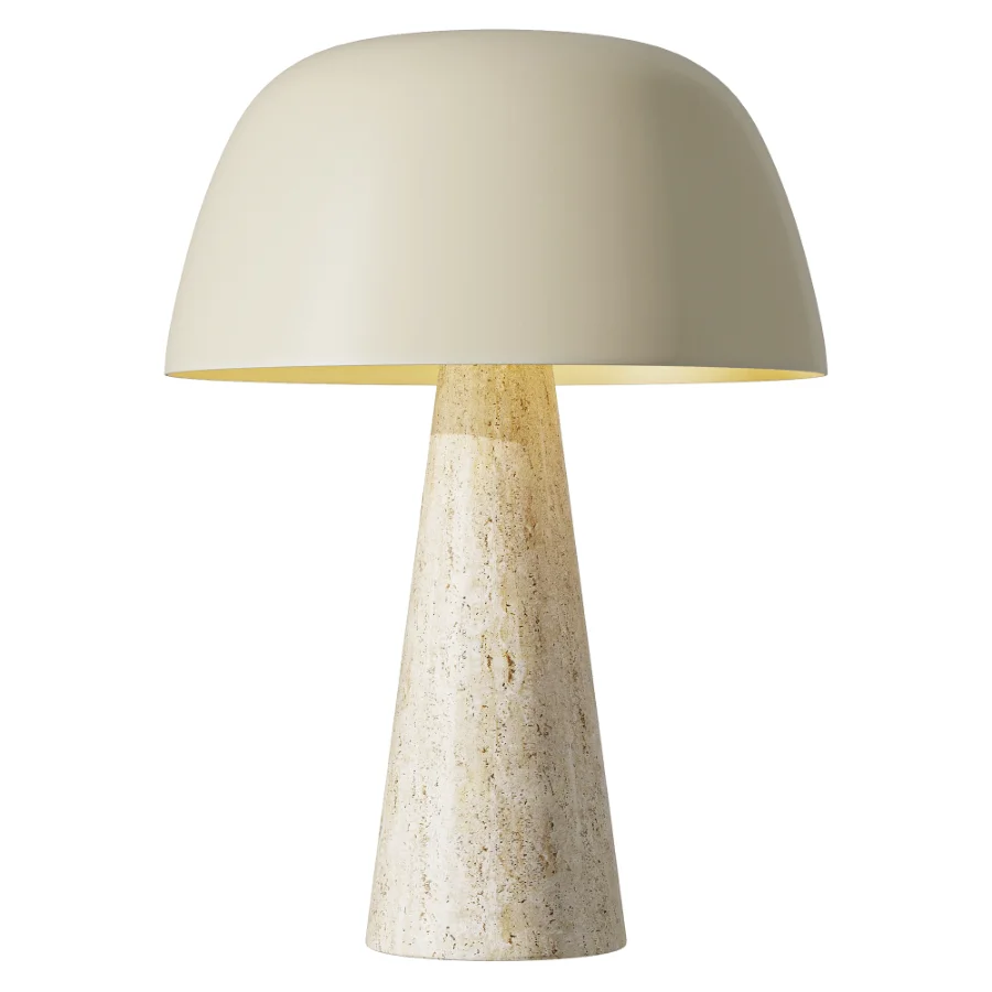Lindby Magritt table lamp beige metal stone - Image 1