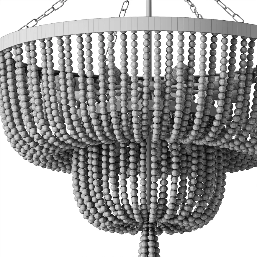 Regina Andrew Cameron White Rattan Chandelier - Image 4