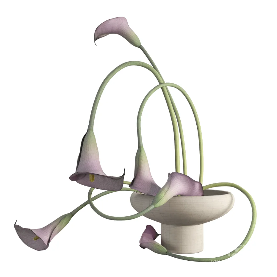 Modern Ikebana Calla Lily Arrangement Bouquet - Image 4