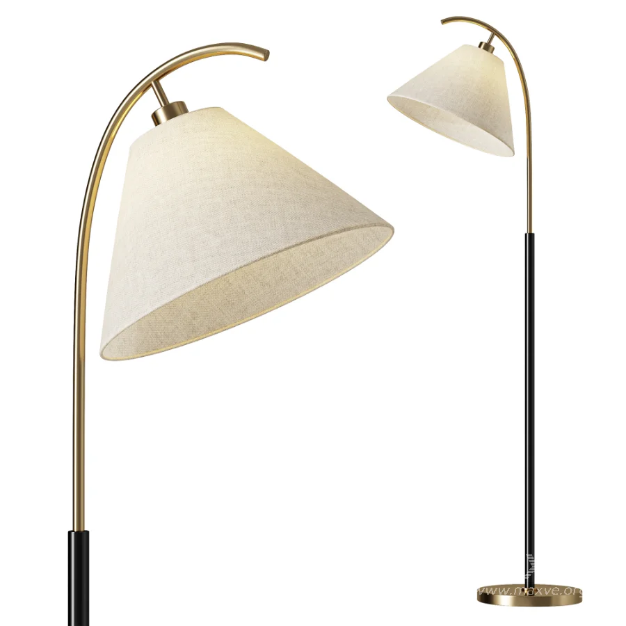 Birch Lane Arlean Brass Black Floor Task Lamp - Image 1