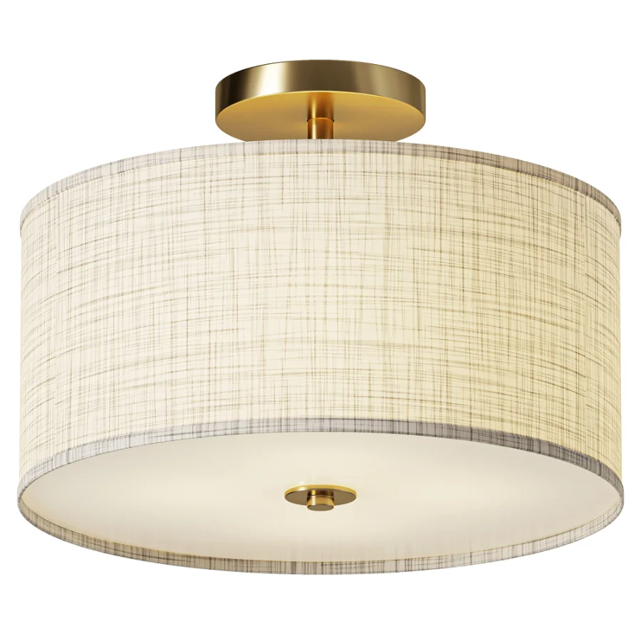 Semi Flush Mount Drum Ceiling Light - Image 1