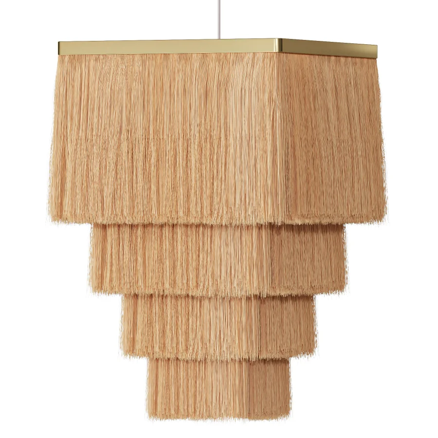 Square Fringed Pendant Lampshade - Image 3