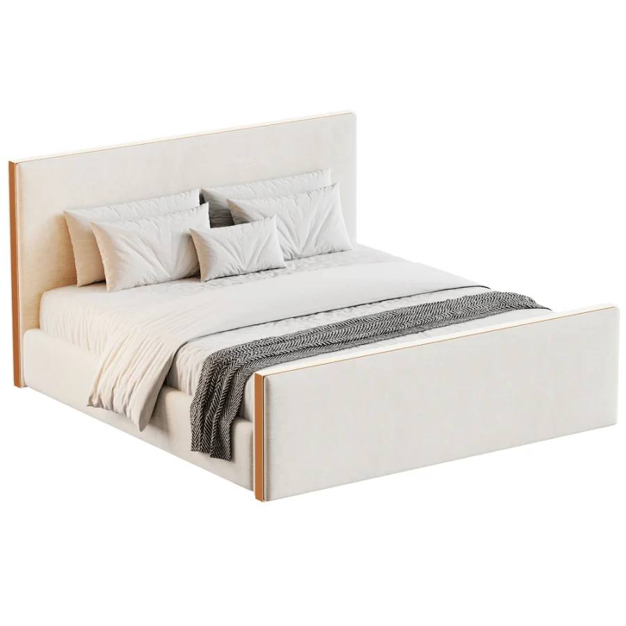 Schaefer Wood Trim High Footboard Bed - Image 1