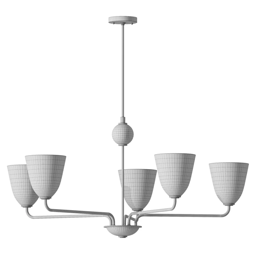 Lola Chandelier Five Arm Satin Brass - Image 2