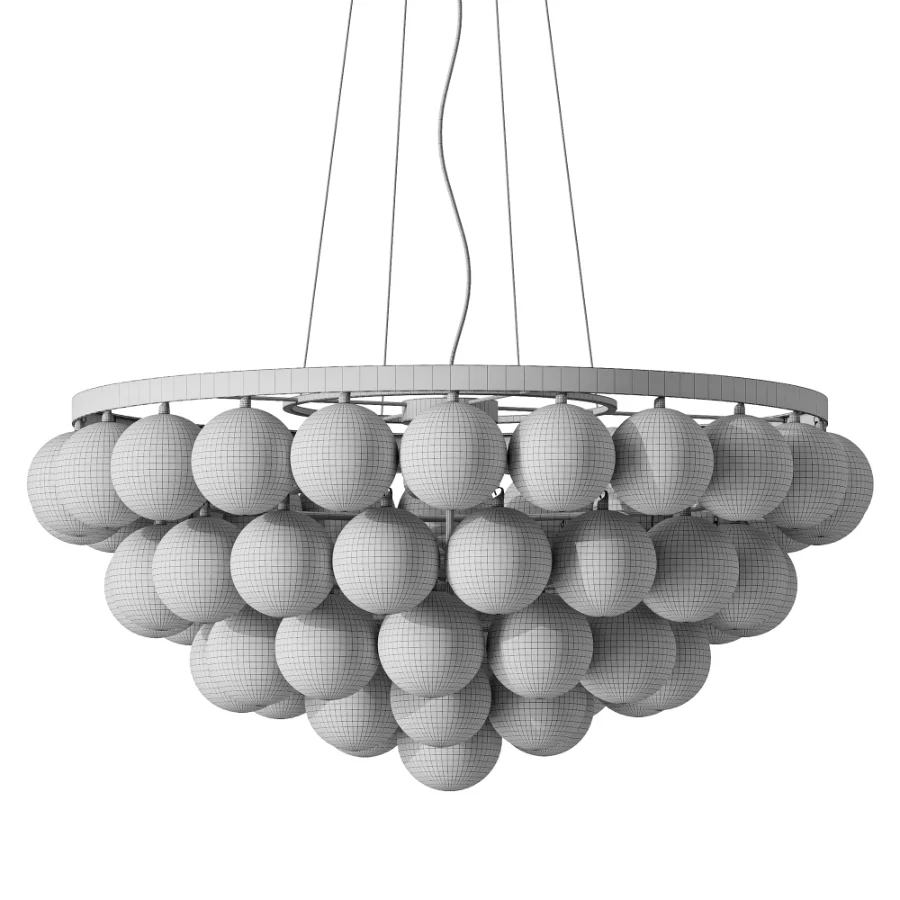Cloudia Frosted Glass Brass Chandelier 5 Light - Image 4