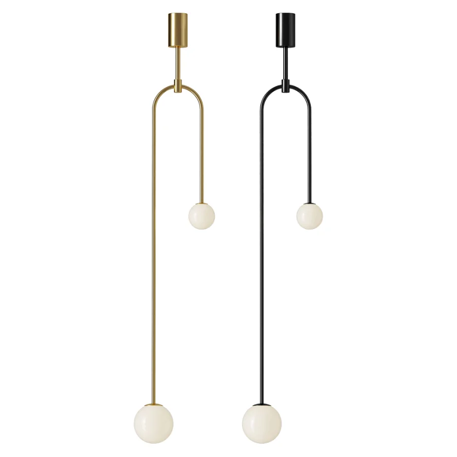 Modern White Globe Glass Metal Pendant Lamp - Image 1
