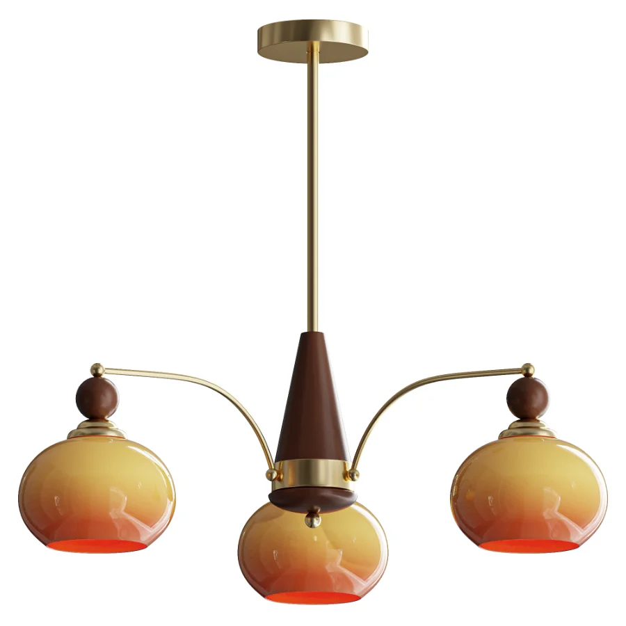 Retro Calliope Chandelier 3 lamps - Image 1