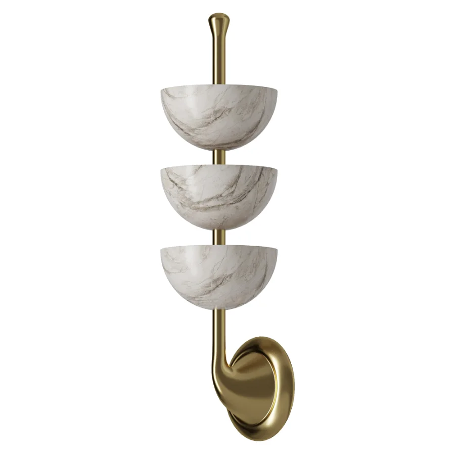 Broxle Athena Marble Copper Wall Light - Image 3