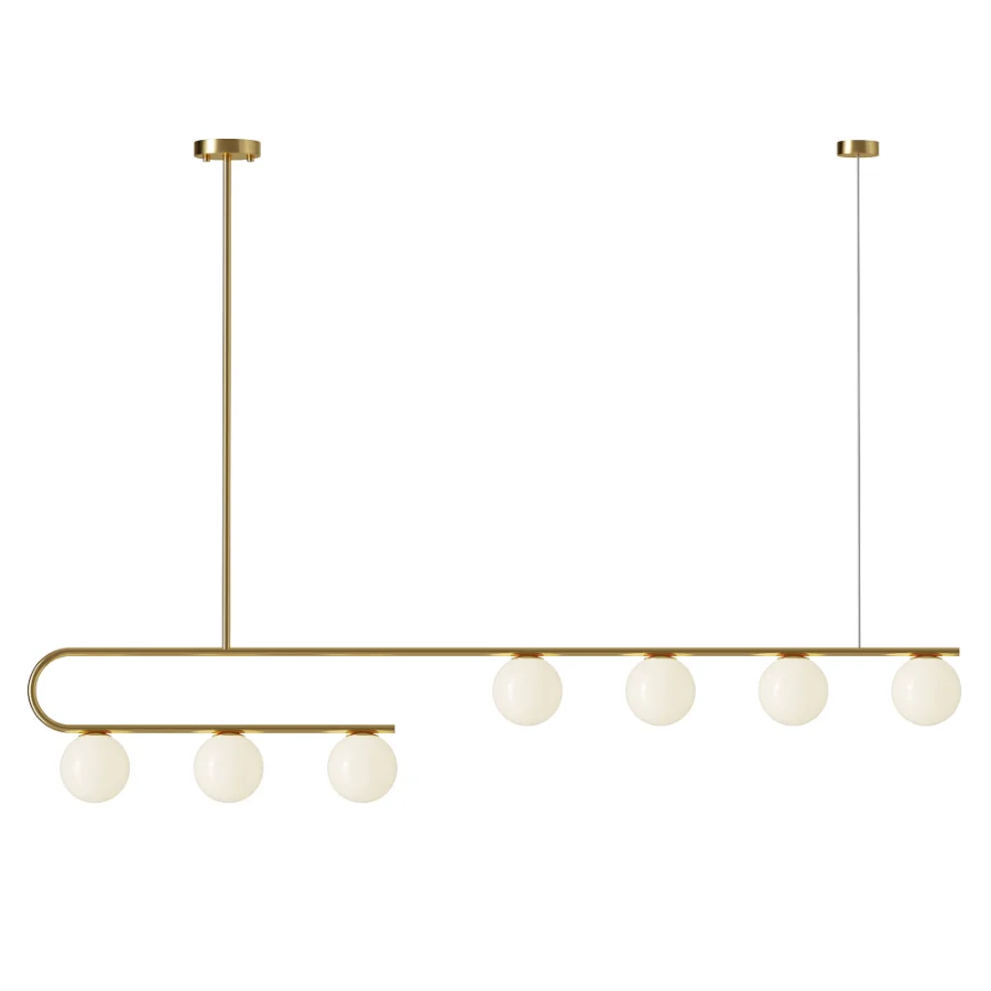 Postmodern Gold Linear Island Pendant Light 7 heads - Image 1