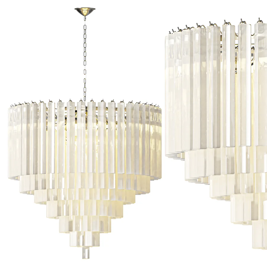 Eichholtz Nova Nickel Frosted Glass Chandelier - Image 1