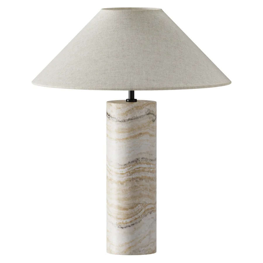 Barola White Onyx Brass Cylinder Table Lamp - Image 2