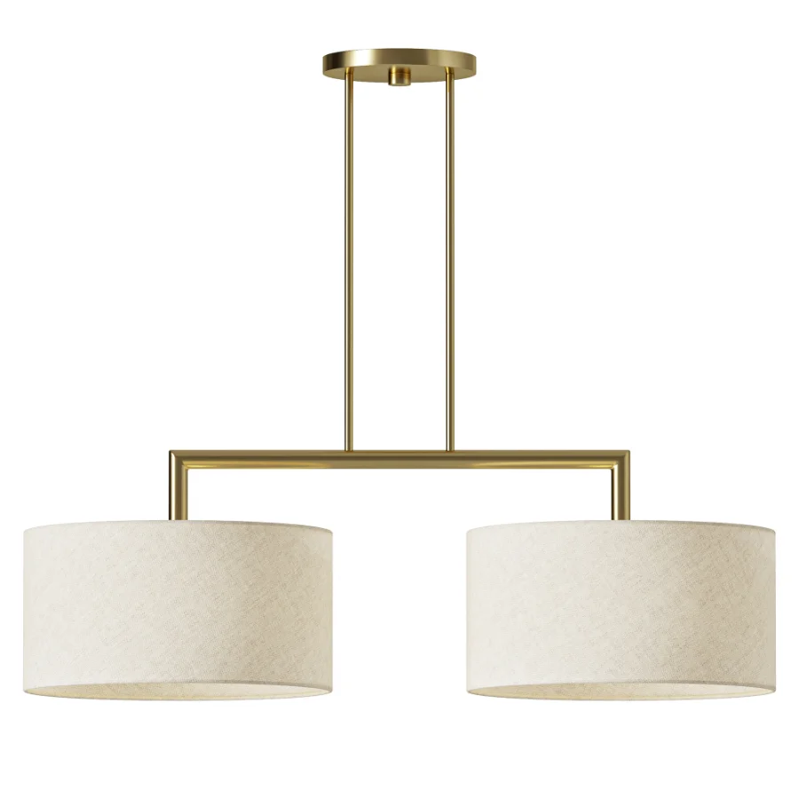 Monroe Brass Fabric Linear Chandelier - Image 2