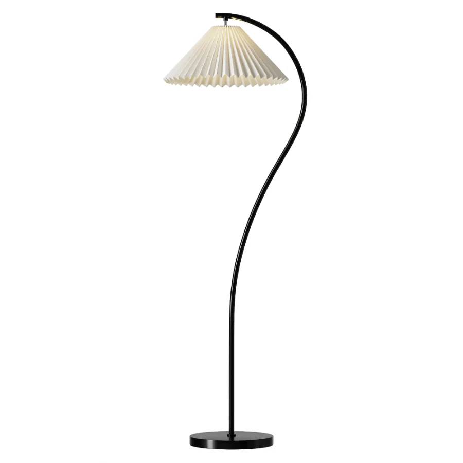 Modern Pleated Fabric Floor Lamp 1 Light - Image 2