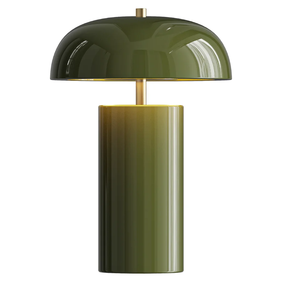 Green Metallic Dome Table Lamp - Image 1