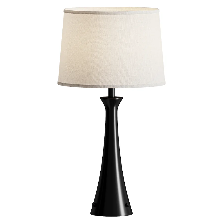 Black Finish Outlet USB Table Lamp - Image 1