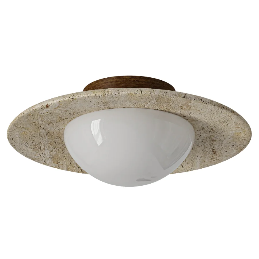 Roamandic Nordic Round Travertine Ceiling Light - Image 2