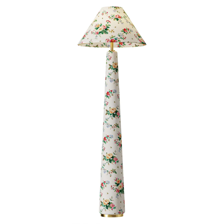 Lulu Printed Fabric Upholstered Empire Floor Lamp - Image 2