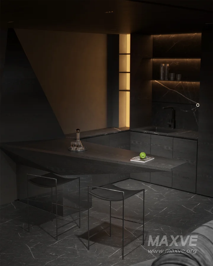 Modern Dark Villa Living Room - Image 23