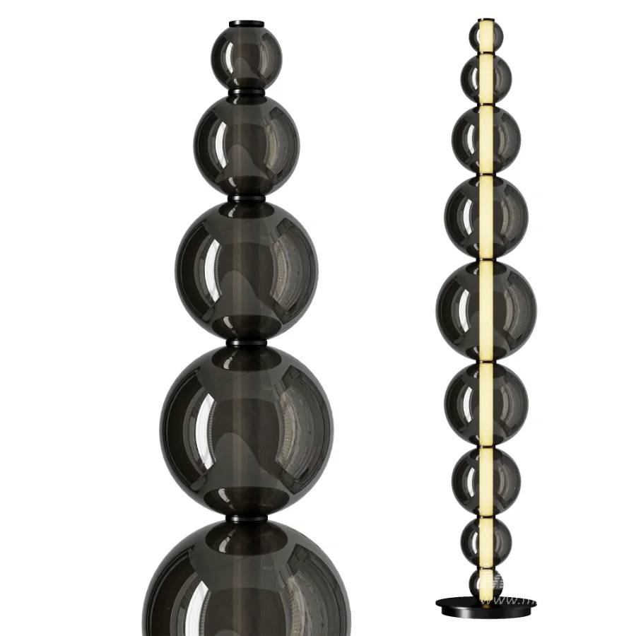 Giorgetti Upward Sculptural Gray Glass Floor Lamp - Image 1