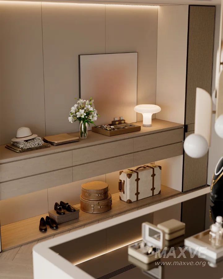 Modern master bedroom dressing room and work room - Image 16