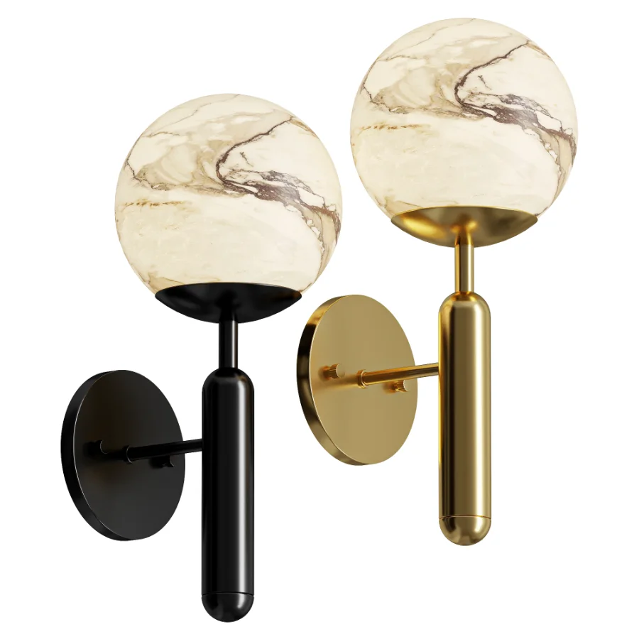 Orla Marble Sphere Wall Sconce - Image 1