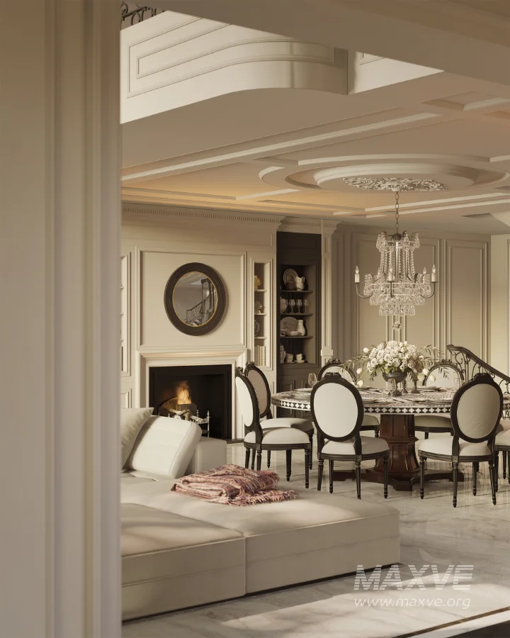 Luxury villa living room and dining room hallway - Image 12