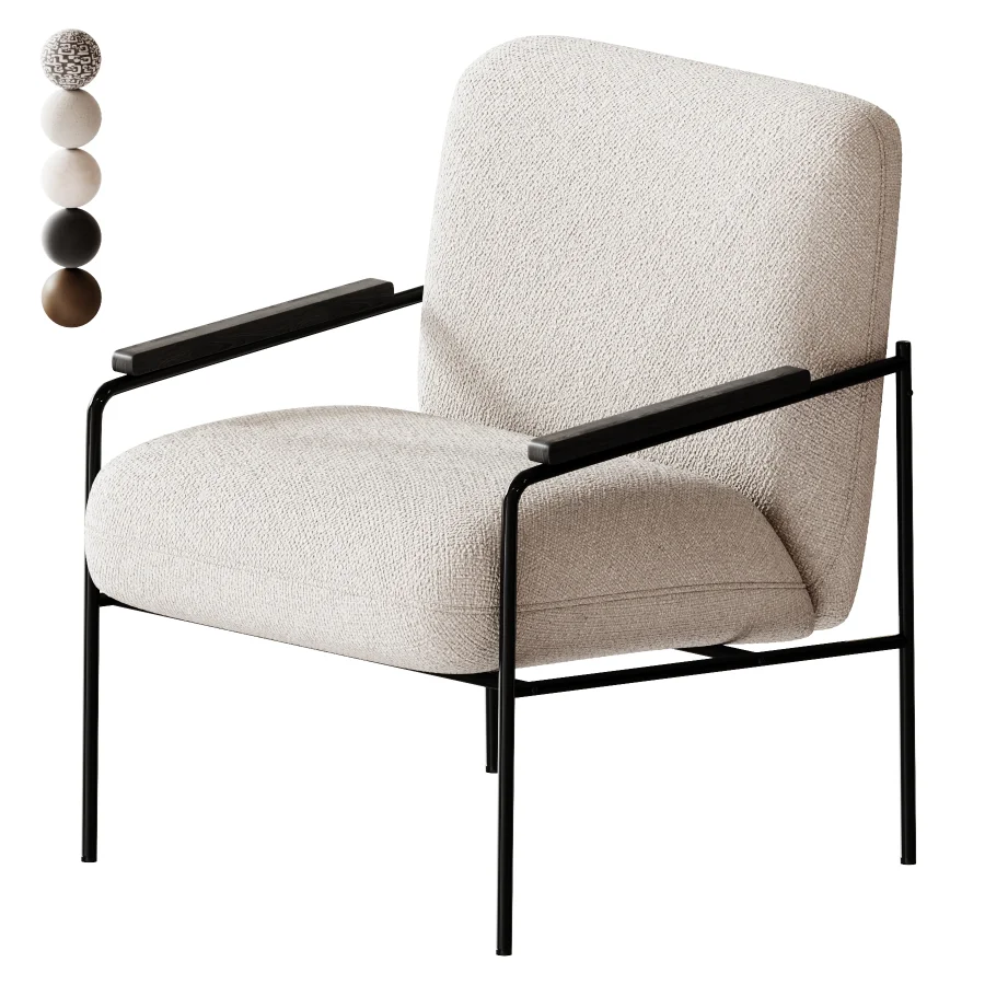 Castel Velour Milk Armchair - Image 4