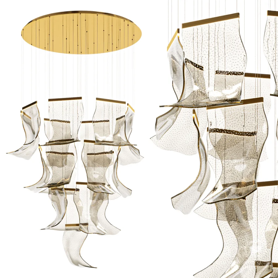 CR ACRYLIC WAVE CHANDELIER - Image 5