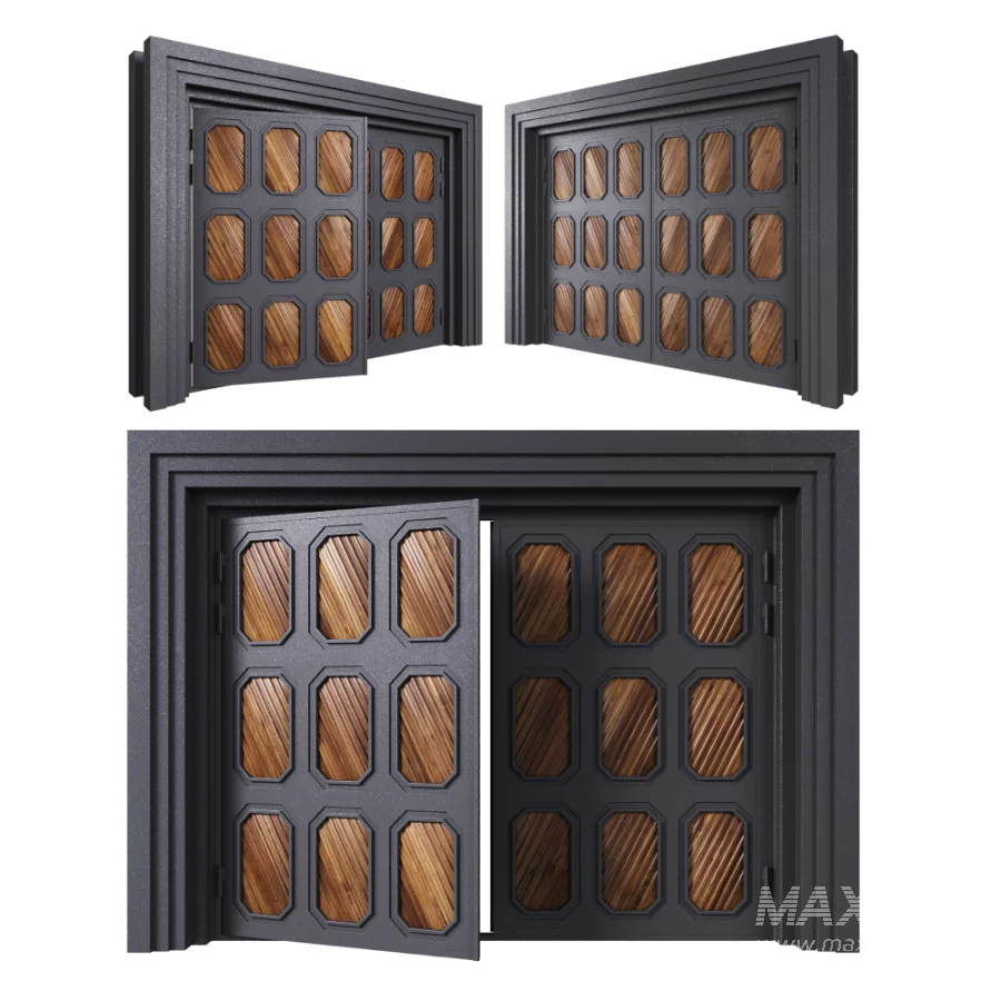 Iron gate with wooden details - Image 3