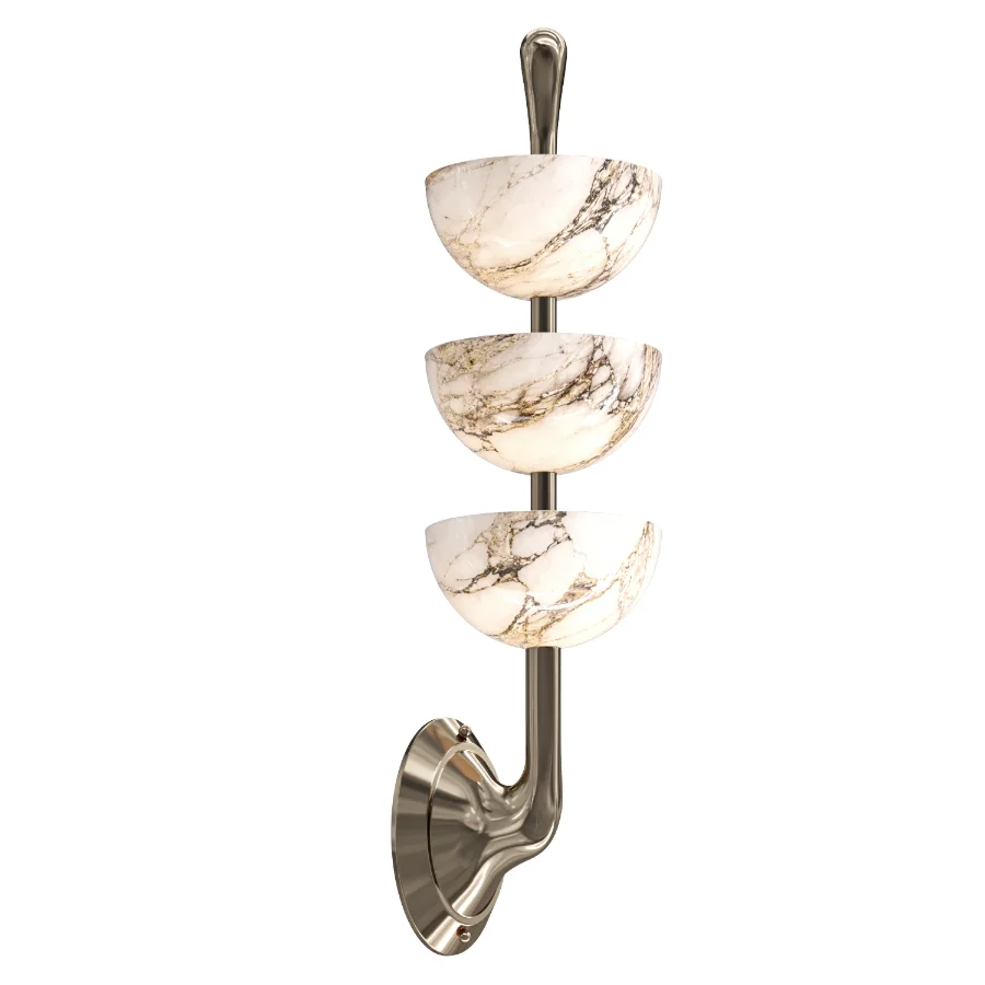Triple Alabaster Wall Sconce - Image 2