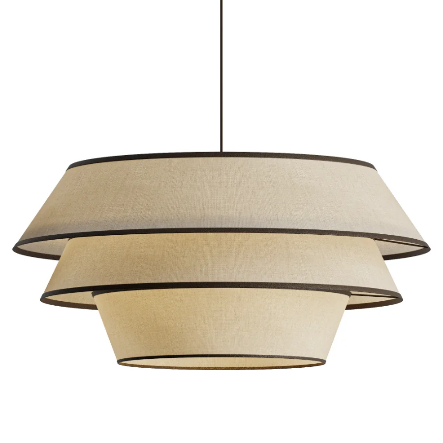 Biosag Tarivon Ivory Fabric Pendant Light - Image 1