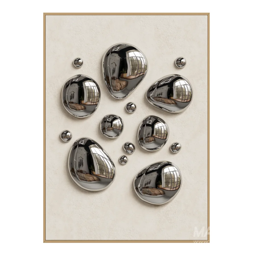 Chrome Bubble Wall Decor 05 - Image 1