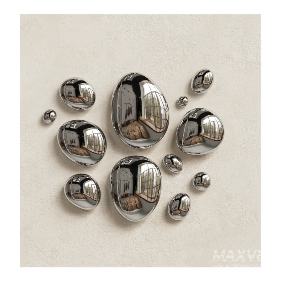Chrome Bubble Wall Decor 02 - Image 1