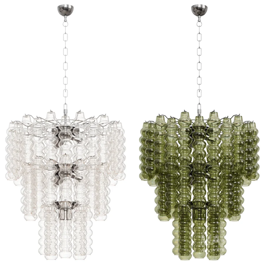 Murano Chandelier Curva Rosa 48 Tubes - Image 5