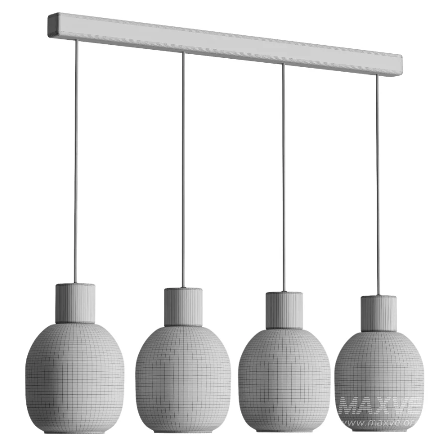Four Frosted Glass Pendant Lights - Image 3