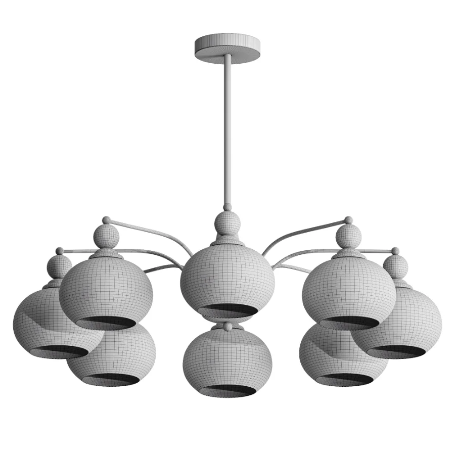 Retro Calliope Chandelier 8 lamps - Image 2
