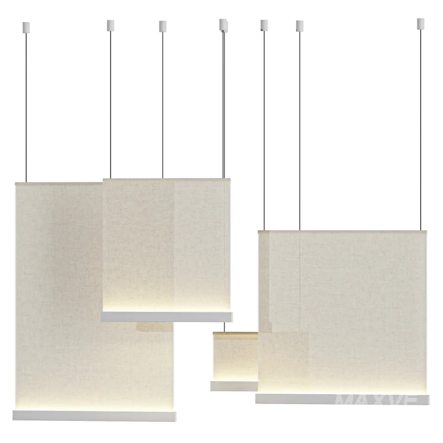 Square Fabric Linear Pendant - Image 1