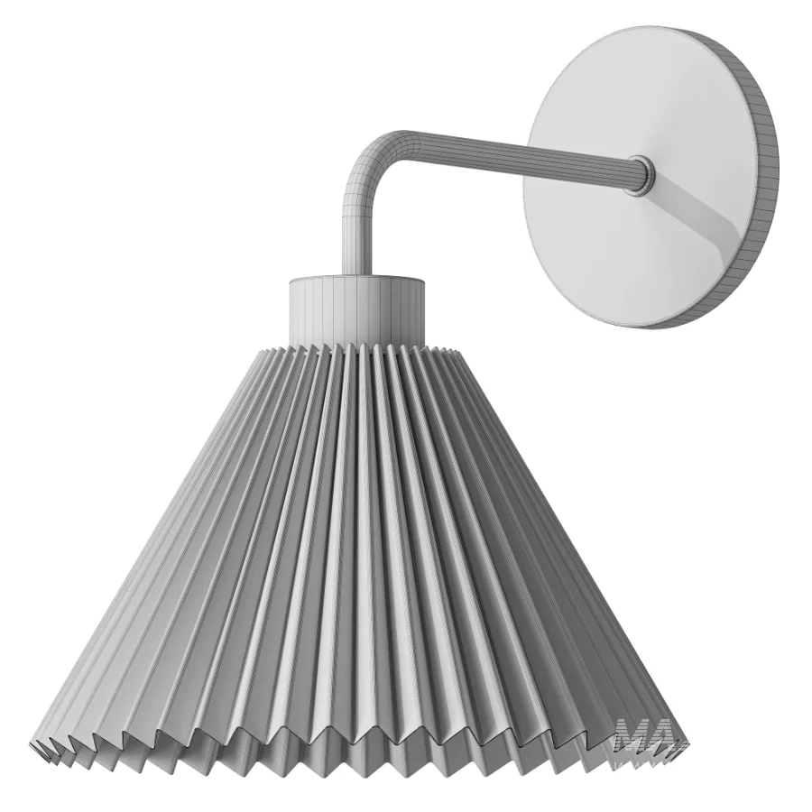 Modern Pleated Umbrella Shade Wall Sconce 1 Light - Image 2