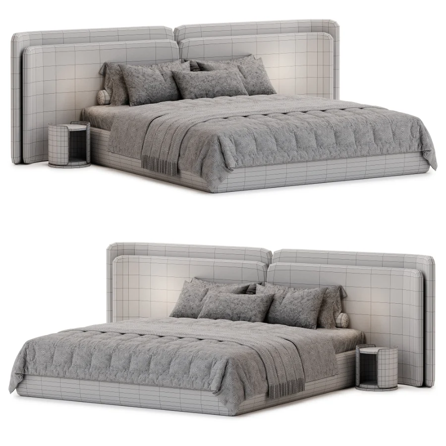 Modern Double Bed 02 - Image 4