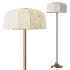 FareDecor Ottino Aged Brass Linen Fabric Floor Lamp - Thumbnail 1
