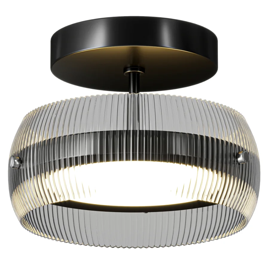 Jude Modern Ribbed Glass Dome Ceiling Light - Image 1