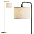 Ellingsworth Gold Fabric Arc Floor Lamp - Thumbnail 1