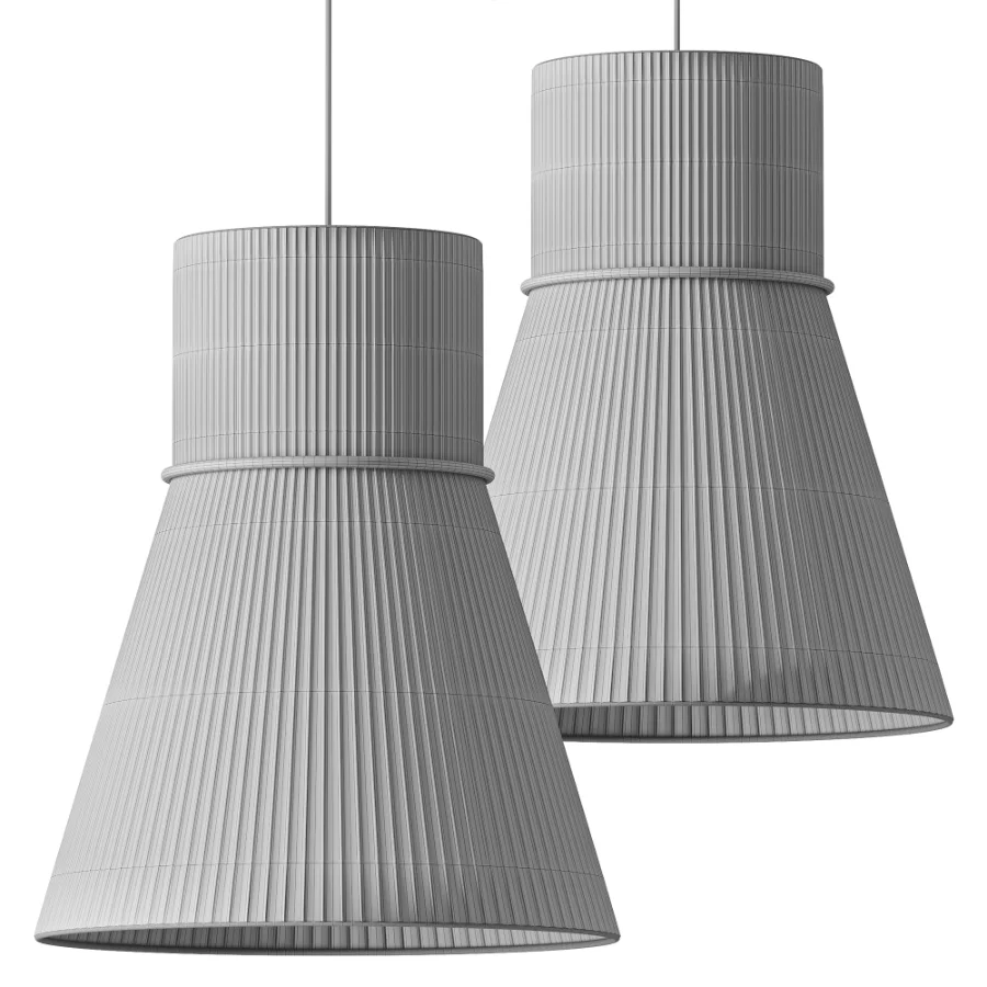 Lustria Suspension Fabric Pleated Cone Chandelier White B - Image 3
