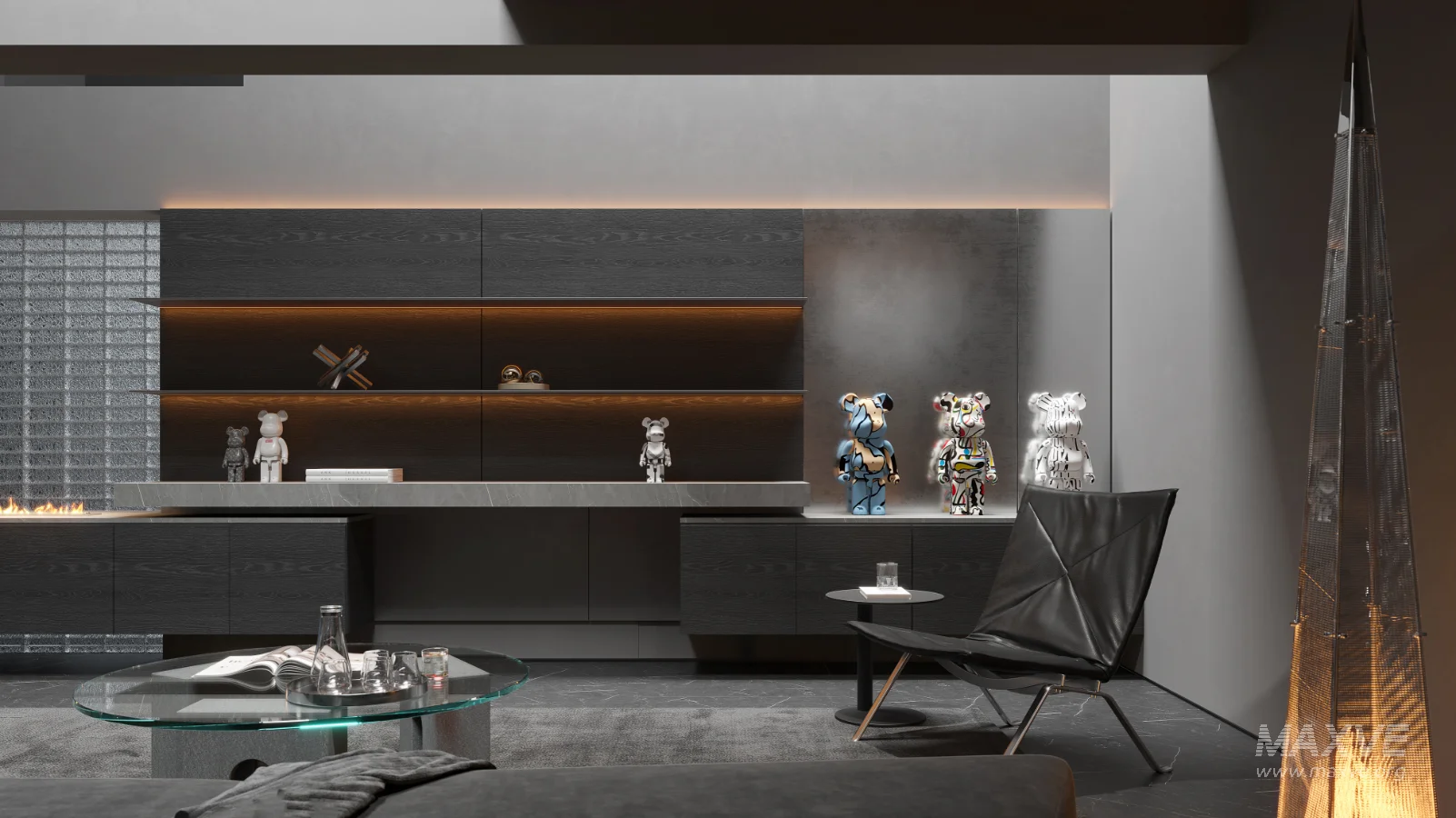 Modern Dark Villa Living Room - Image 5