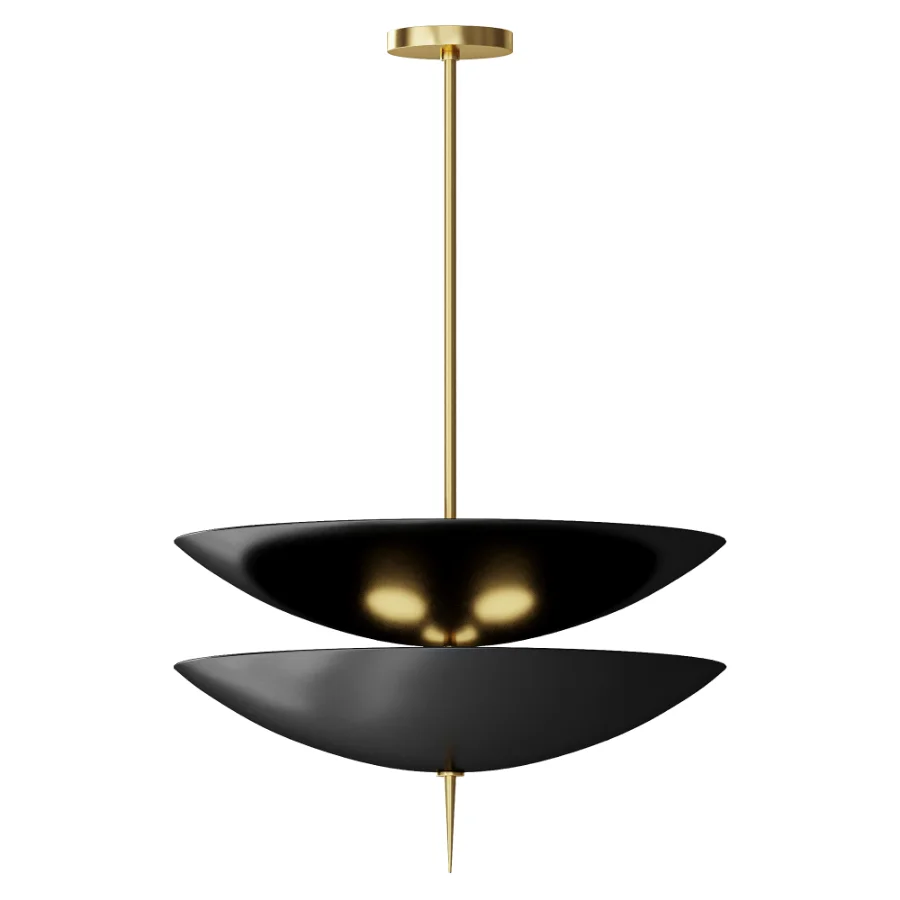 Blueprint Lighting Stack Large Brass Enamel Pendant Lamp - Image 1