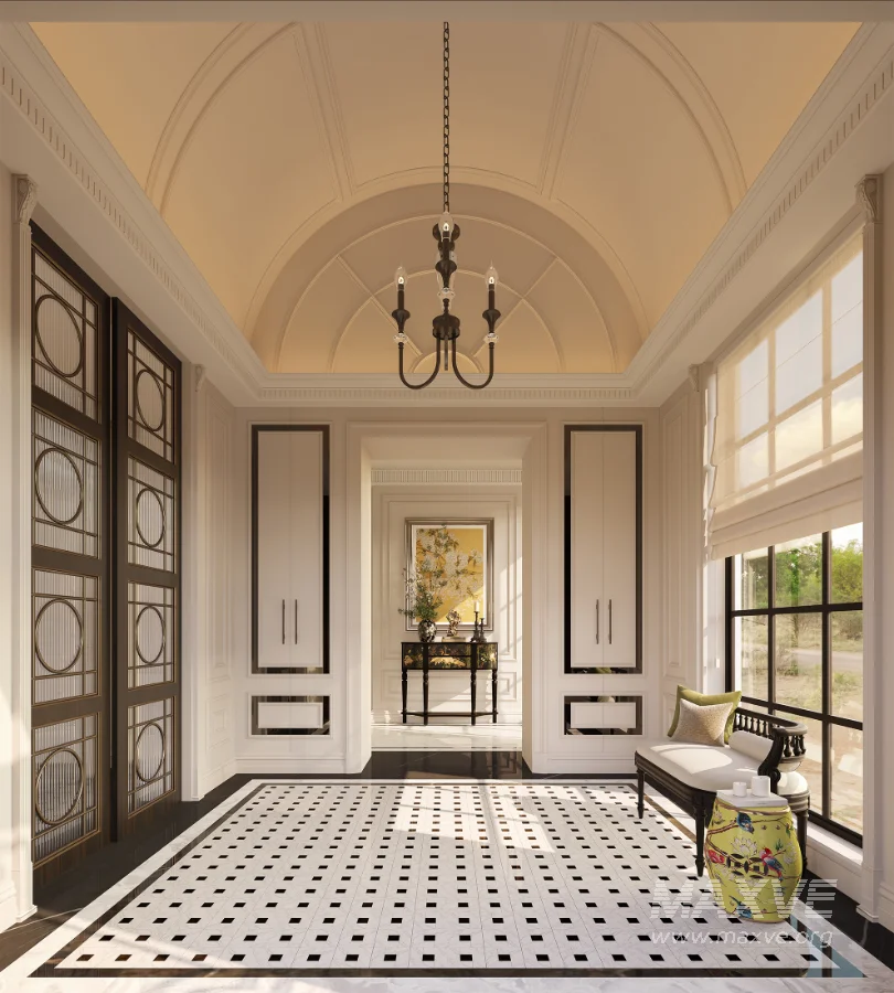 Luxury villa living room and dining room hallway - Image 6