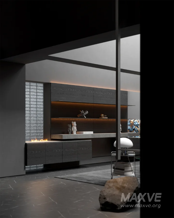 Modern Dark Villa Living Room - Image 22