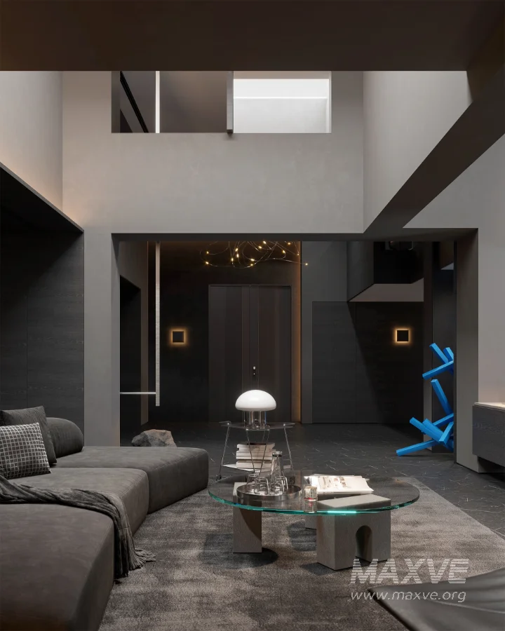 Modern Dark Villa Living Room - Image 17