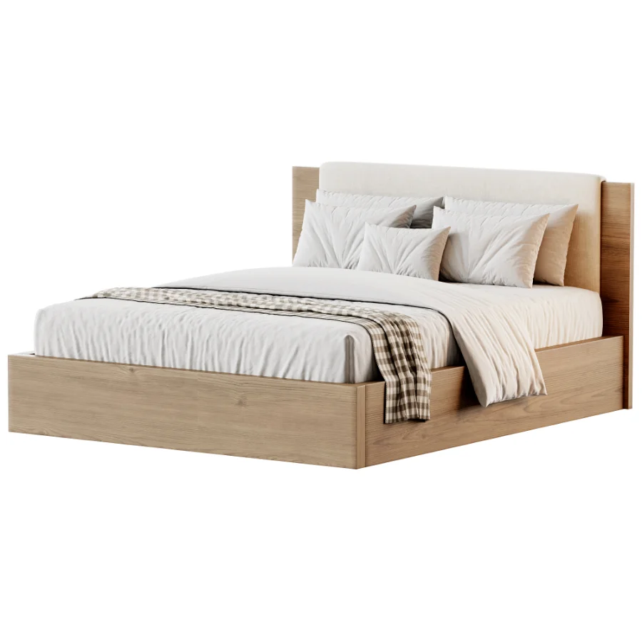 Berkely Wood Upholstered Bed - Image 2